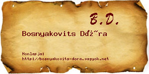 Bosnyakovits Dóra névjegykártya